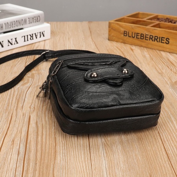 Boho Vegan Leather Braided Zipper Crossbody Bag - Picture 7 of 9